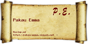 Pakau Emma névjegykártya